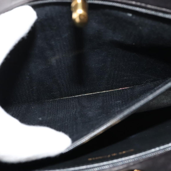 CHANEL Matelasse Chain Shoulder Bag Enamel Black Gold CC Auth 126614