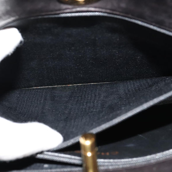 CHANEL Matelasse Chain Shoulder Bag Enamel Black Gold CC Auth 126614