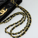 CHANEL Matelasse Chain Shoulder Bag Enamel Black Gold CC Auth 126614-7
