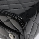 CHANEL Matelasse Hand Bag Enamel Black Silver CC Auth 126615-17