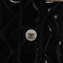 CHANEL Matelasse Hand Bag Enamel Black Silver CC Auth 126615-9