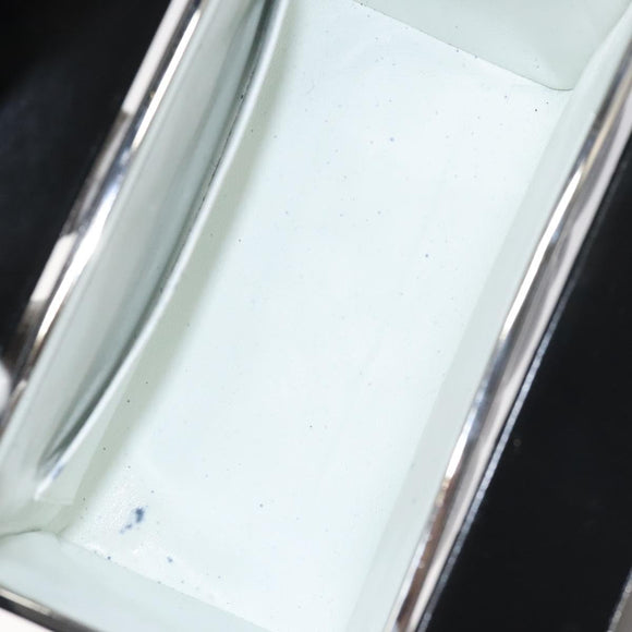 CHANEL Matelasse Hand Bag Enamel Black Silver CC Auth 126615