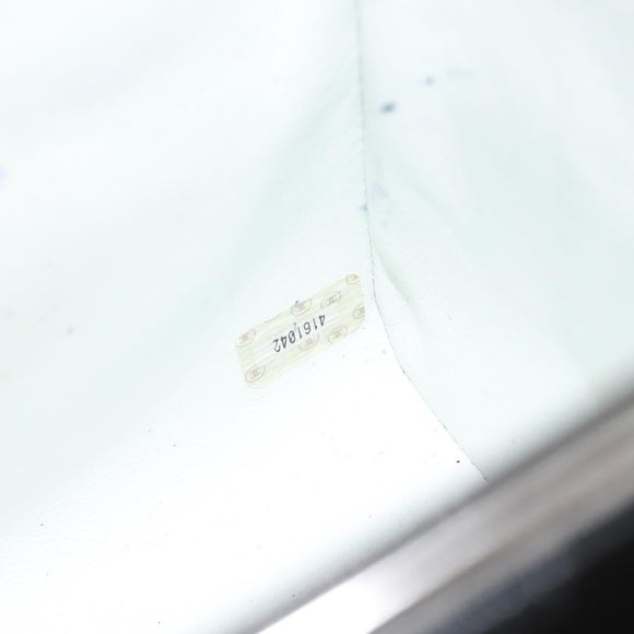 CHANEL Matelasse Hand Bag Enamel Black Silver CC Auth 126615