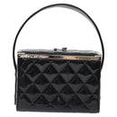 CHANEL Matelasse Hand Bag Enamel Black Silver CC Auth 126615-2