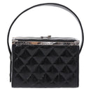 CHANEL Matelasse Hand Bag Enamel Black Silver CC Auth 126615-2