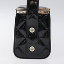 CHANEL Matelasse Hand Bag Enamel Black Silver CC Auth 126615-3