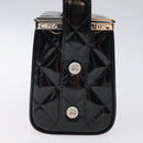 CHANEL Matelasse Hand Bag Enamel Black Silver CC Auth 126615-4