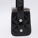 CHANEL Matelasse Hand Bag Enamel Black Silver CC Auth 126615-4