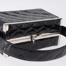 CHANEL Matelasse Hand Bag Enamel Black Silver CC Auth 126615-7
