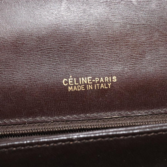 CELINE C Sulky Shoulder Bag Canvas Brown gold Auth 126616