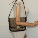 CELINE C Sulky Shoulder Bag Canvas Brown gold Auth 126616-21