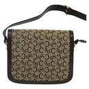 CELINE C Sulky Shoulder Bag Canvas Brown gold Auth 126616-2