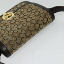 CELINE C Sulky Shoulder Bag Canvas Brown gold Auth 126616-6
