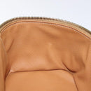 CELINE Macadam Canvas Vanity Pouch PVC Leather Brown Gold Auth 126618-23
