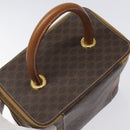CELINE Macadam Canvas Vanity Pouch PVC Leather Brown Gold Auth 126618-6