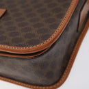 CELINE Macadam Canvas Shoulder Bag PVC Leather Brown Gold Auth 126619-9