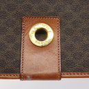 CELINE Macadam Canvas Shoulder Bag PVC Leather Brown Gold Auth 126619-17