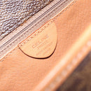 CELINE Macadam Canvas Shoulder Bag PVC Leather Brown Gold Auth 126619-12