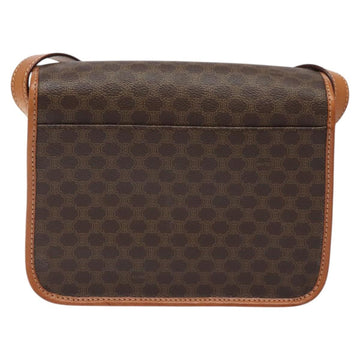 CELINE Macadam Canvas Shoulder Bag PVC Leather Brown Gold Auth 126619 - 0