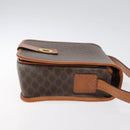 CELINE Macadam Canvas Shoulder Bag PVC Leather Brown Gold Auth 126619-3