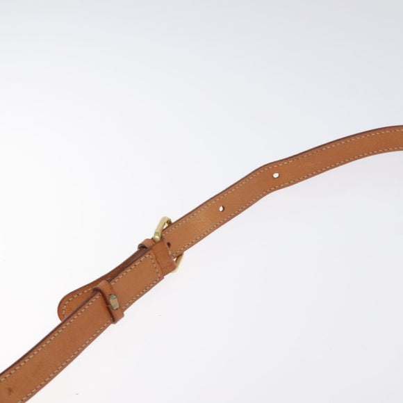 CELINE Macadam Canvas Shoulder Bag PVC Leather Brown Gold Auth 126619