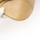 Salvatore Ferragamo Gancini Hand Bag Leather Beige Silver Auth 126621-15