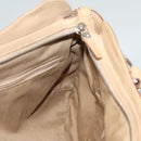Salvatore Ferragamo Gancini Hand Bag Leather Beige Silver Auth 126621-18