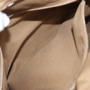 Salvatore Ferragamo Gancini Hand Bag Leather Beige Silver Auth 126621-21
