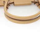 Salvatore Ferragamo Gancini Hand Bag Leather Beige Silver Auth 126621-7