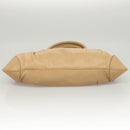 Salvatore Ferragamo Gancini Hand Bag Leather Beige Silver Auth 126621-5