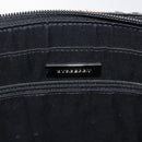 BURBERRY Nova Check Tote Bag Canvas Leather Silver Beige Auth 126624-11