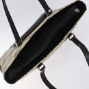 BURBERRY Nova Check Tote Bag Canvas Leather Silver Beige Auth 126624-6