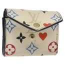 LOUIS VUITTON Monogram Game On Portefeuillezoe Wallet White M57491 Auth 126651-1