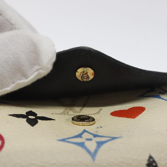 LOUIS VUITTON Monogram Game On Portefeuillezoe Wallet White M57491 Auth 126651