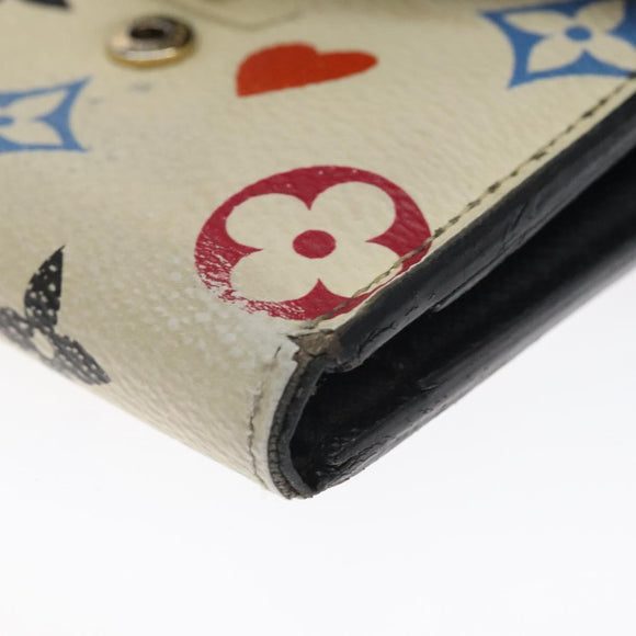 LOUIS VUITTON Monogram Game On Portefeuillezoe Wallet White M57491 Auth 126651