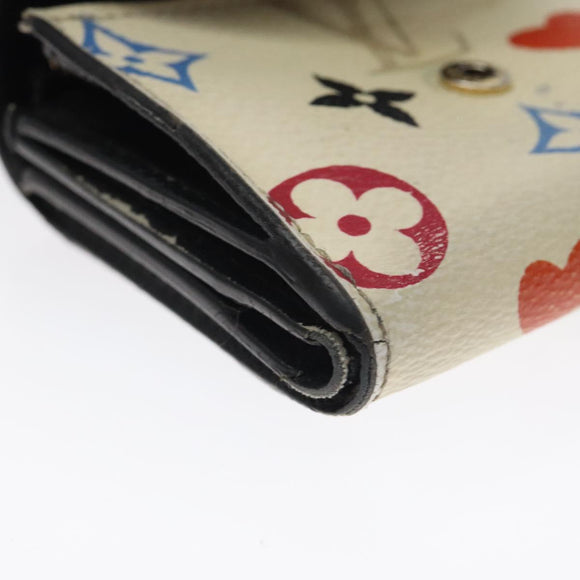 LOUIS VUITTON Monogram Game On Portefeuillezoe Wallet White M57491 Auth 126651
