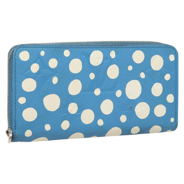 LOUIS VUITTON Empreinte Yayoi Kusama Zippy Wallet Blue M81954 LV Auth 126653