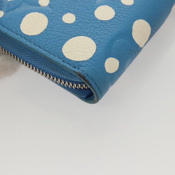 LOUIS VUITTON Empreinte Yayoi Kusama Zippy Wallet Blue M81954 LV Auth 126653