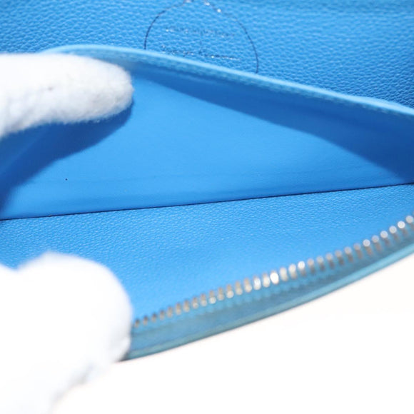 LOUIS VUITTON Empreinte Yayoi Kusama Zippy Wallet Blue M81954 LV Auth 126653