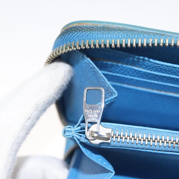 LOUIS VUITTON Empreinte Yayoi Kusama Zippy Wallet Blue M81954 LV Auth 126653