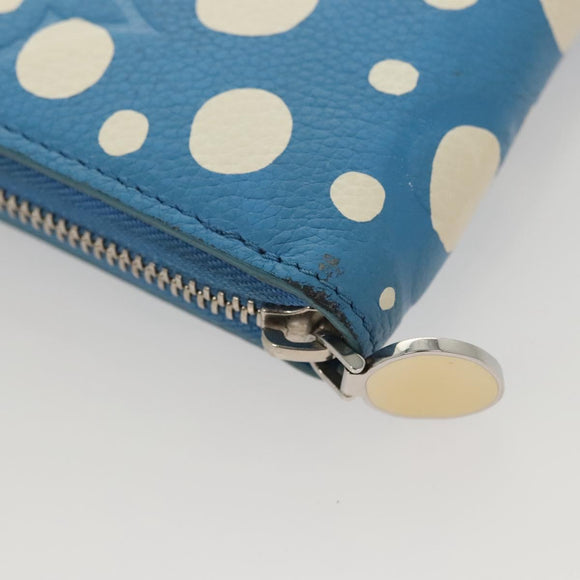 LOUIS VUITTON Empreinte Yayoi Kusama Zippy Wallet Blue M81954 LV Auth 126653