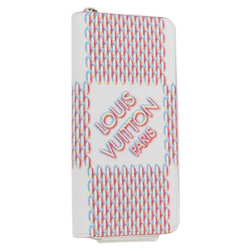 LOUIS VUITTON Damier Spray Zippy Wallet Vertical White M81403 LV Auth 126654M