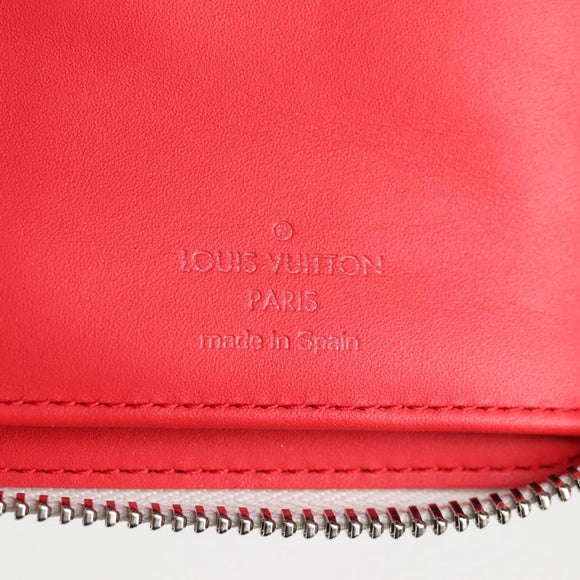 LOUIS VUITTON Damier Spray Zippy Wallet Vertical White M81403 LV Auth 126654M