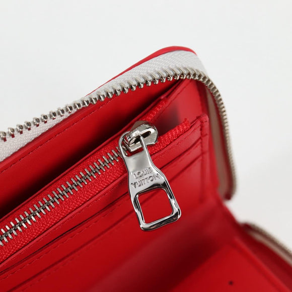 LOUIS VUITTON Damier Spray Zippy Wallet Vertical White M81403 LV Auth 126654M