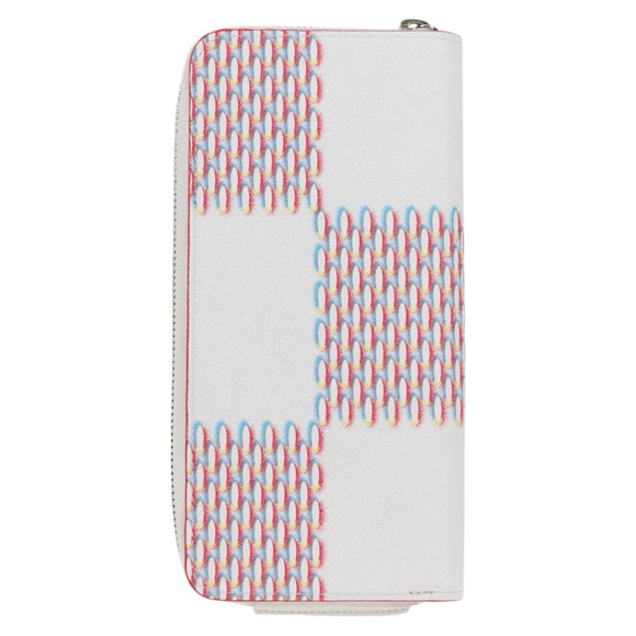LOUIS VUITTON Damier Spray Zippy Wallet Vertical White M81403 LV Auth 126654M