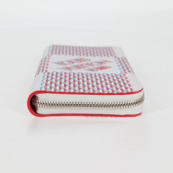 LOUIS VUITTON Damier Spray Zippy Wallet Vertical White M81403 LV Auth 126654M