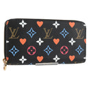 LOUIS VUITTON Monogram Game On Zippy Wallet Wallet Black M80323 LV Auth 126656M-1