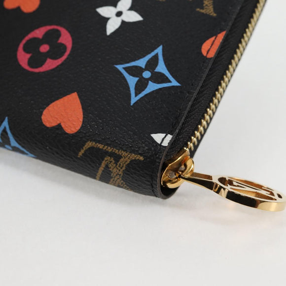 LOUIS VUITTON Monogram Game On Zippy Wallet Wallet Black M80323 LV Auth 126656M