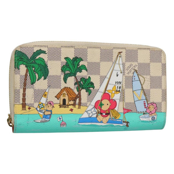 LOUIS VUITTON Damier Azur Vivienne Zippy Wallet Long Wallet N40507 Auth 126659
