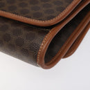 CELINE Macadam Canvas Shoulder Bag PVC Leather Brown Gold Auth 126660-15